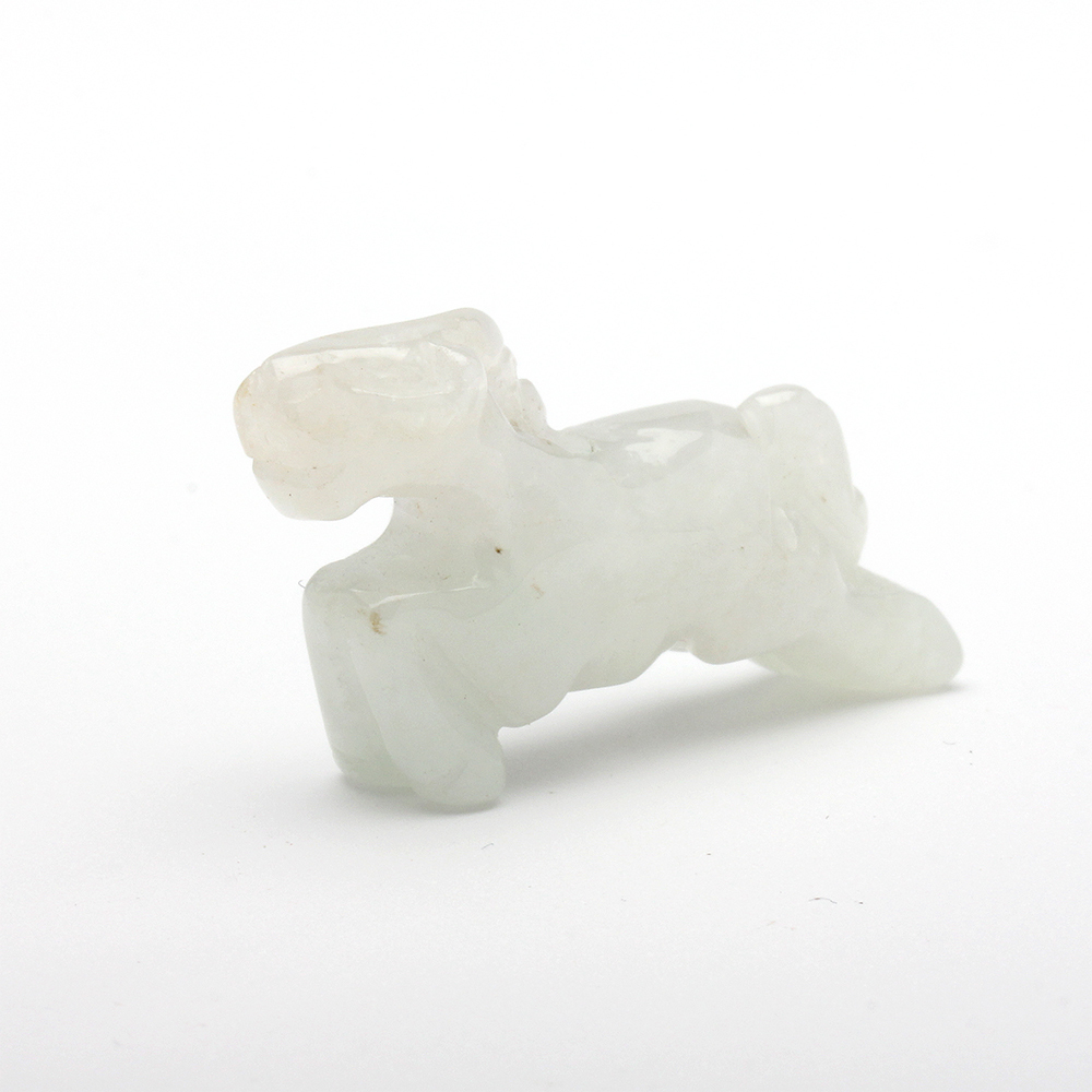 【雅紅珠寶】天然白翡翠玉項鍊-十二生肖-馬-一馬當先-A0124