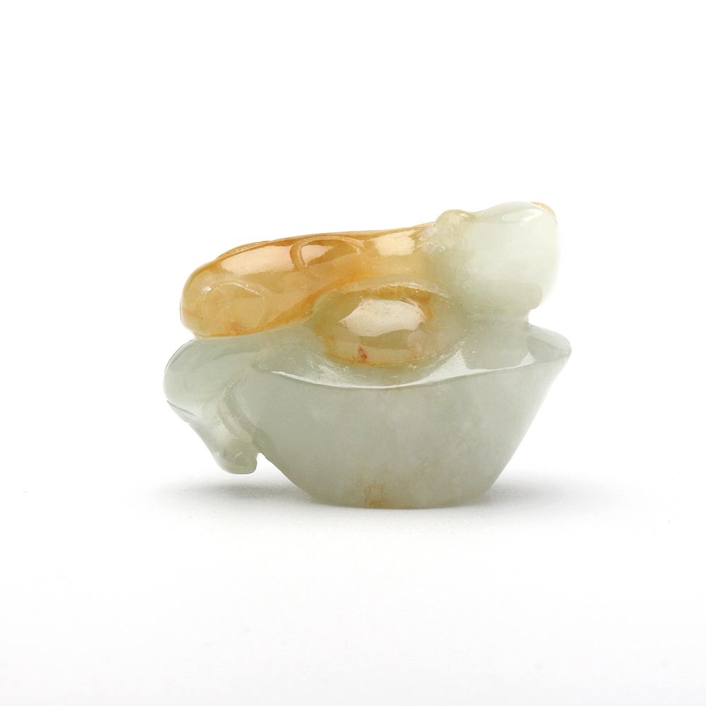 【雅紅珠寶】天然黃翡翠玉項鍊-十二生肖-蛇-金蛇獻壽-A0125