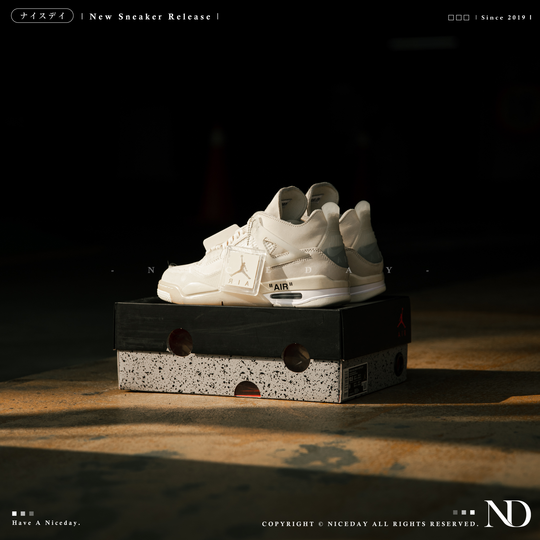 NICEDAY 代購 Off-White x Air Jordan 4 Sail 白帆 女鞋 CV9388-100