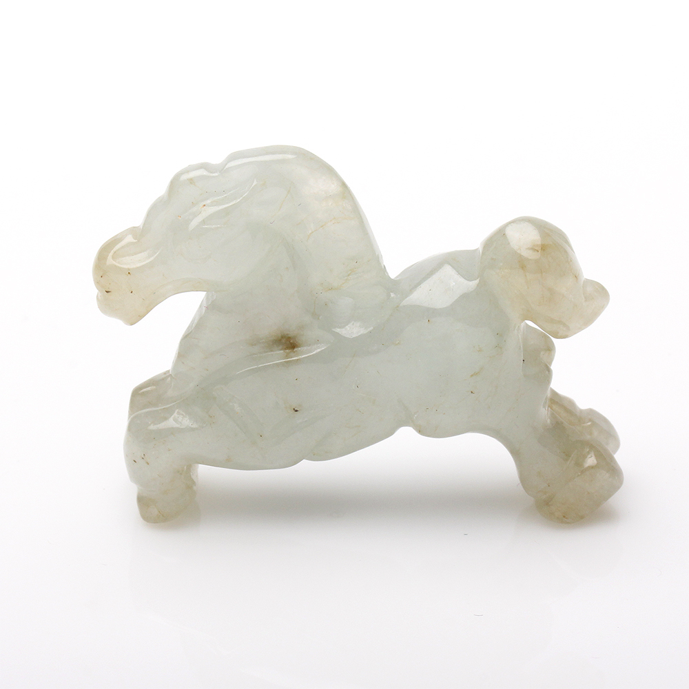 【雅紅珠寶】天然白翡翠玉項鍊-十二生肖-馬-萬馬奔騰-A0126