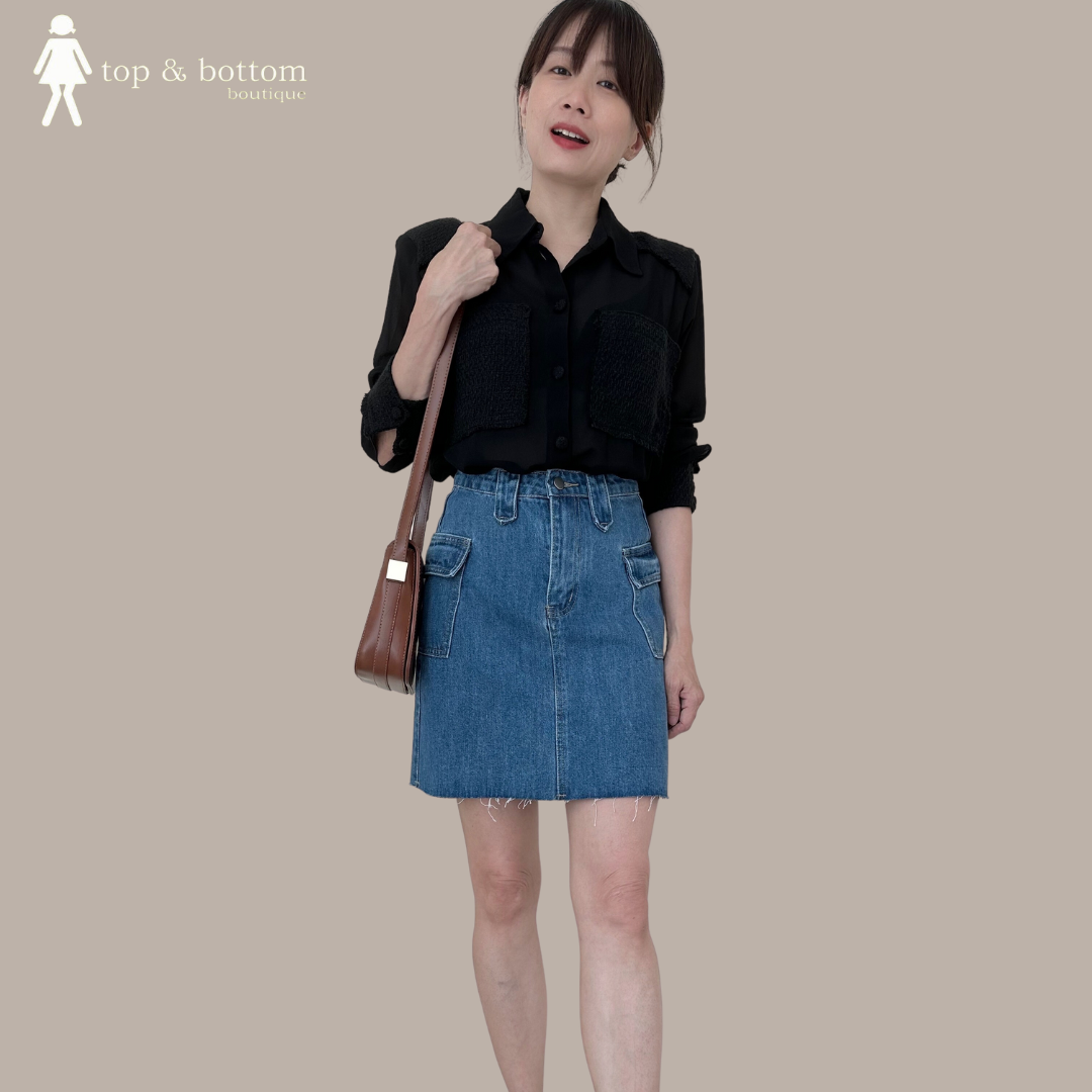DENIM POCKET SKIRT