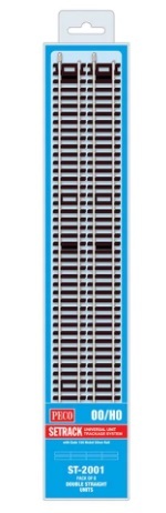 Peco ST-2001 HO/OO規 Double Straight 直軌 , 8入