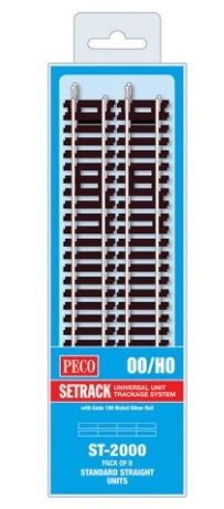 Peco ST-2000 HO/OO規 Standard Straight 直軌 , 8入