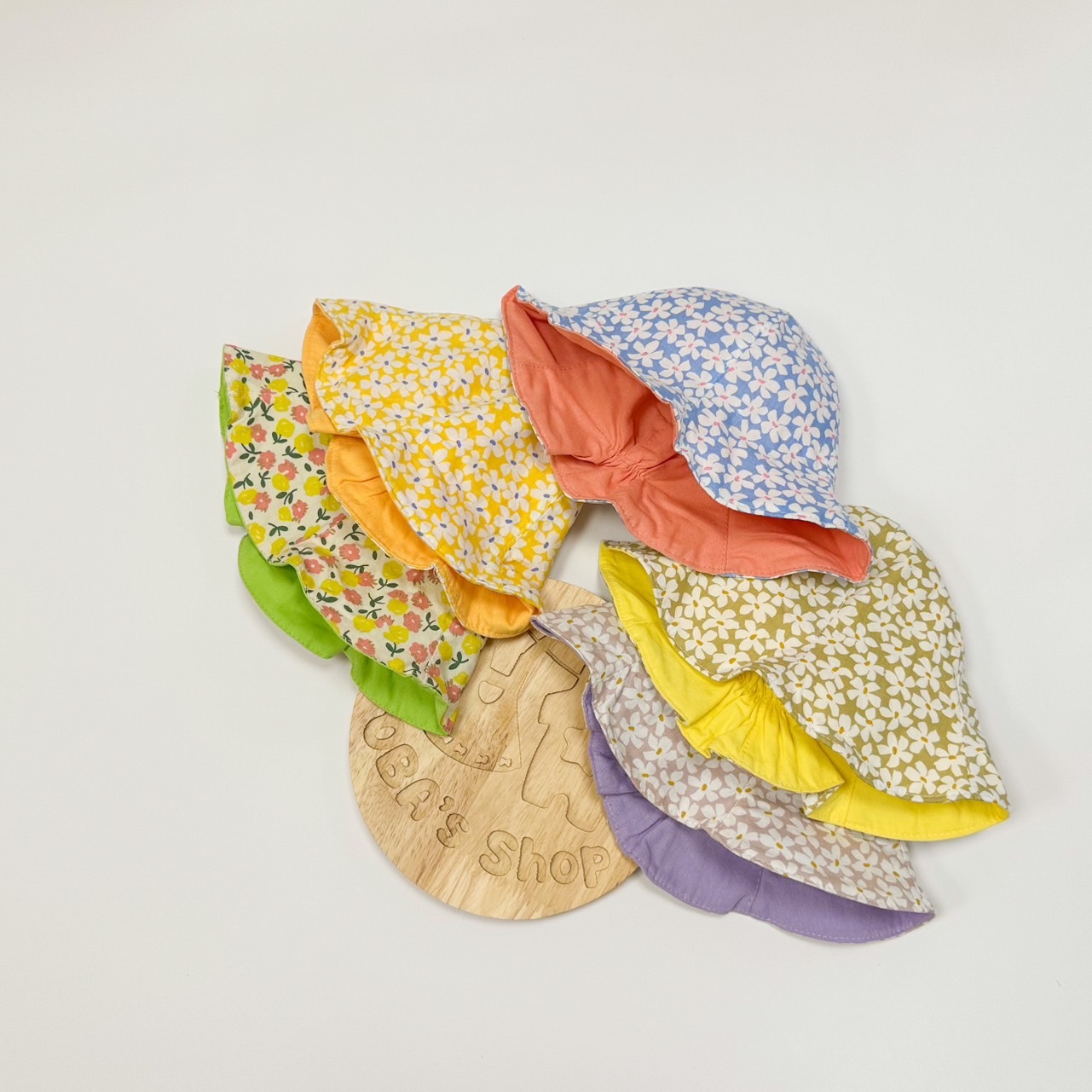 [ 雙面 ] 小碎花-兒童夏季漁夫帽(48)