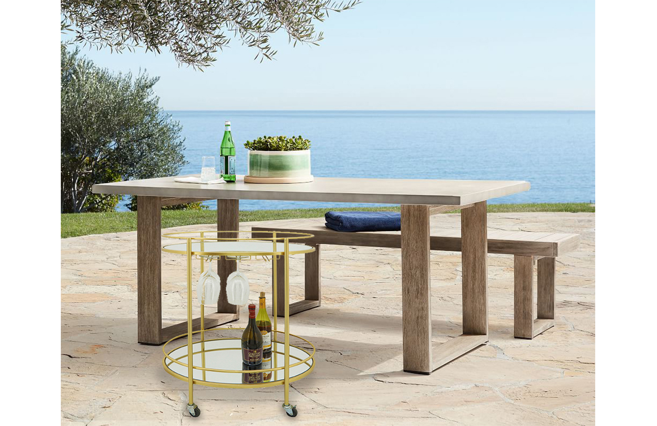 比利時雙層圓形餐酒車