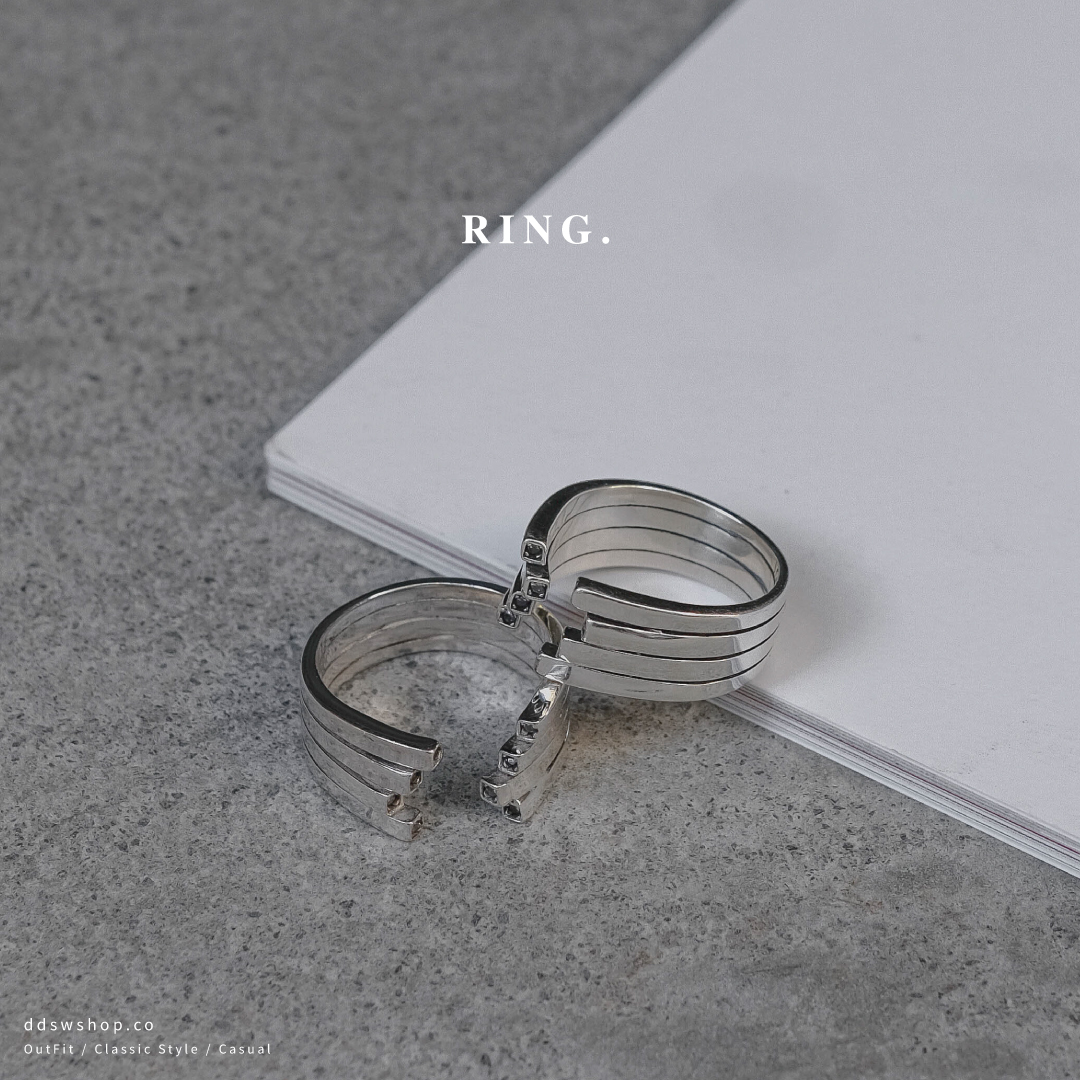 D.ecorate 堆疊線條鑽石戒指