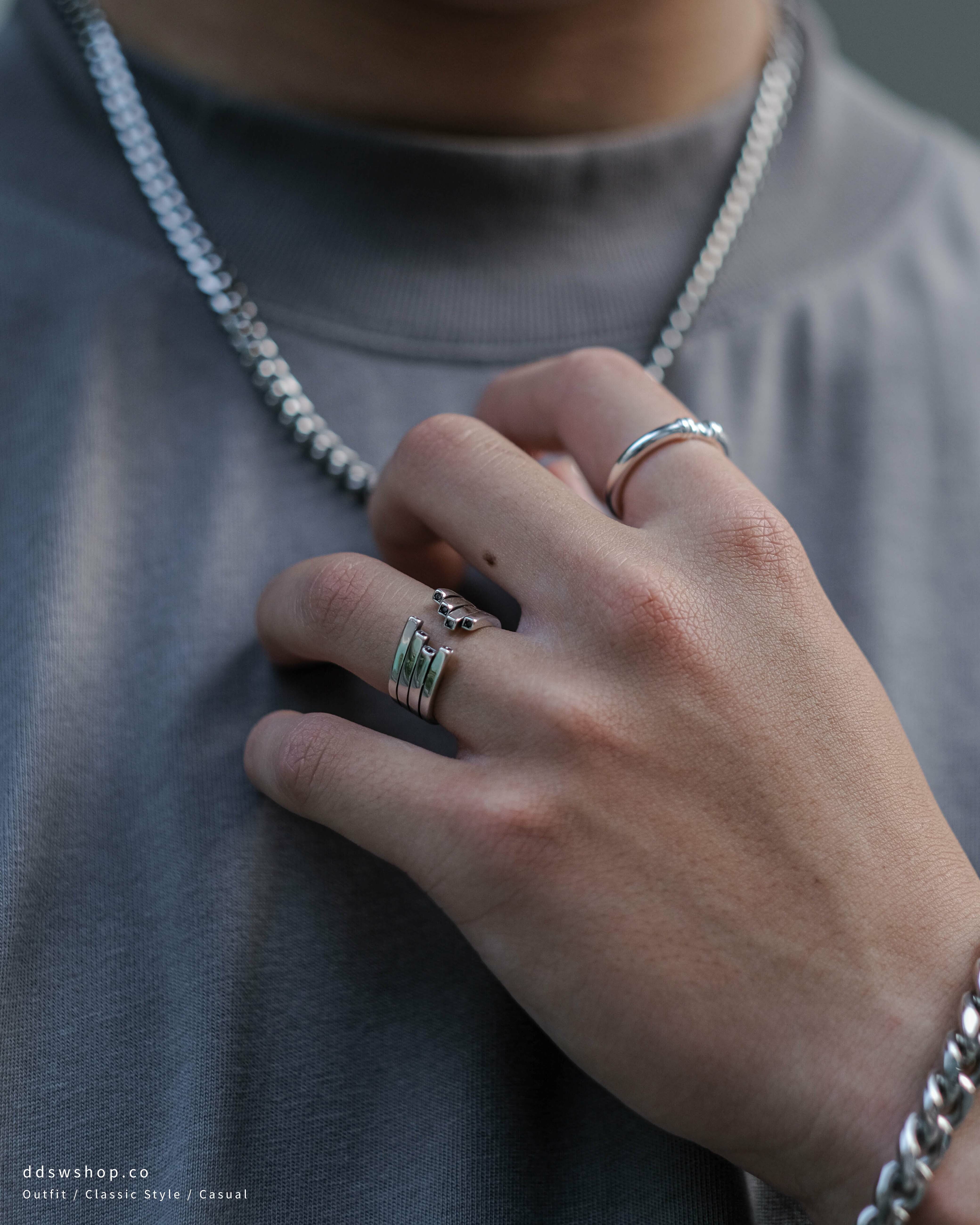 D.ecorate 堆疊線條鑽石戒指