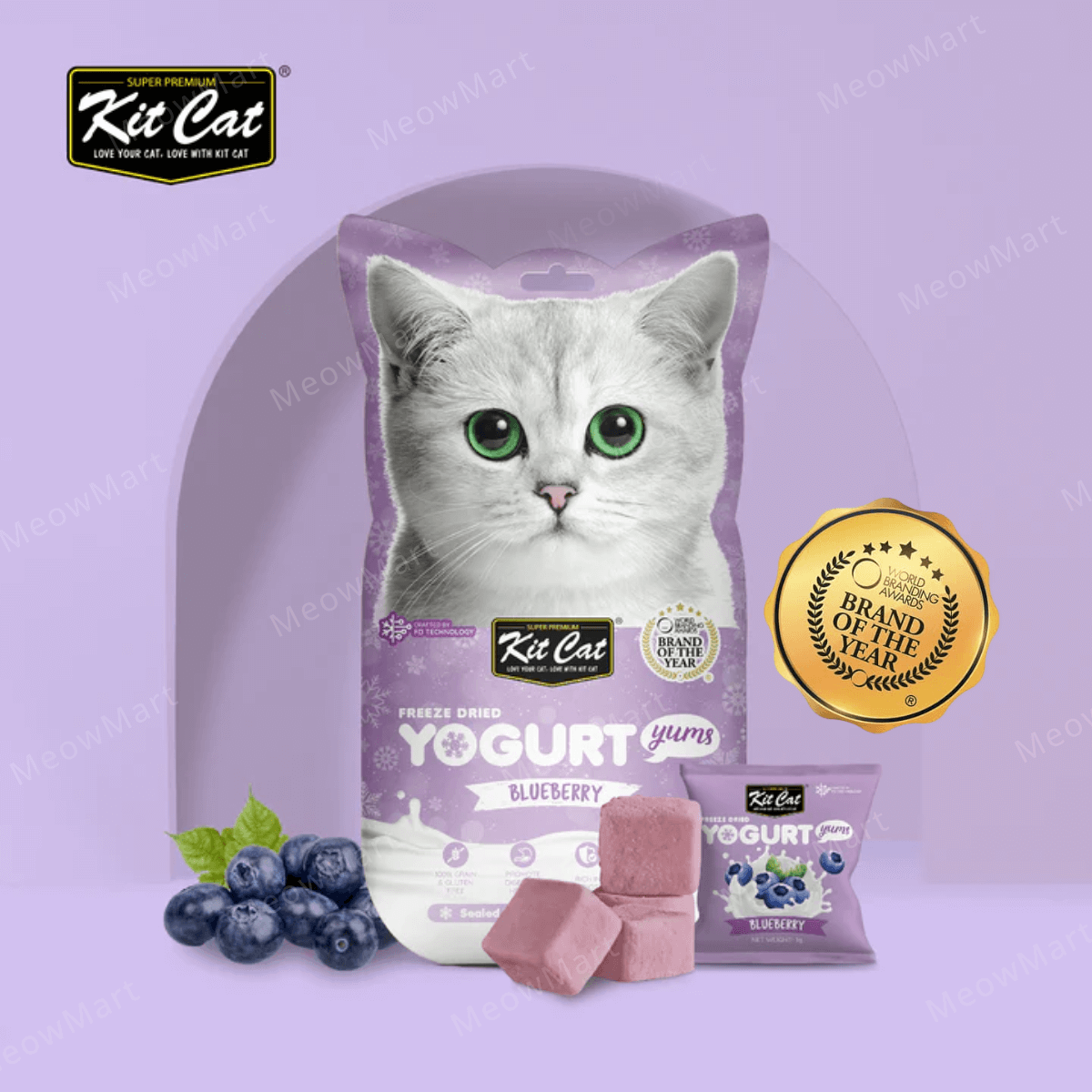 Kit Cat 益生菌天然凍乾乳酪脆脆 (藍莓) 10入