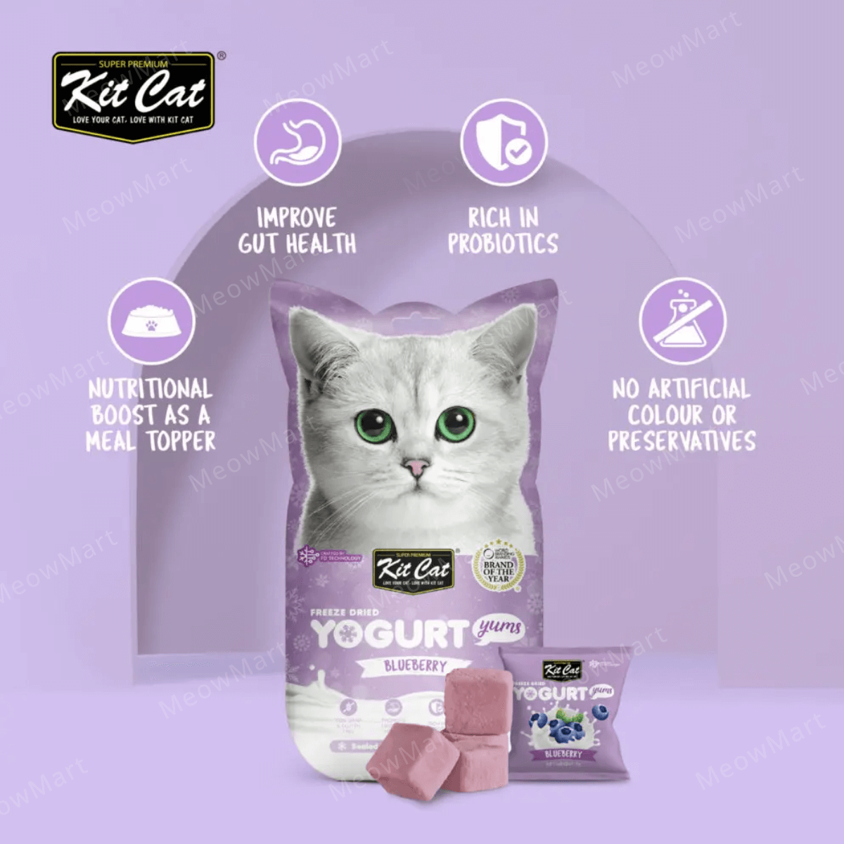 Kit Cat 益生菌天然凍乾乳酪脆脆 (藍莓) 10入