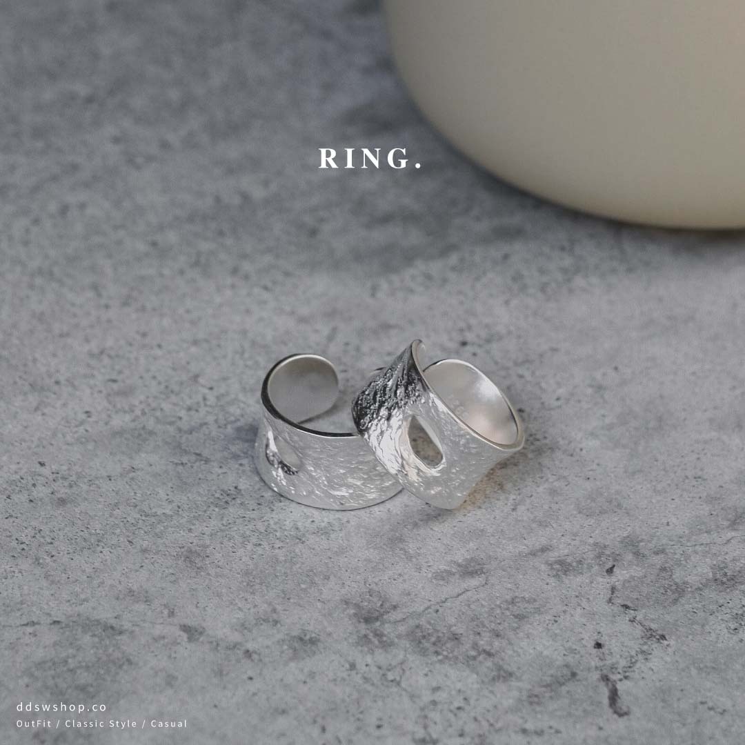 D.ecorate 破碎霧感皺褶寬戒指