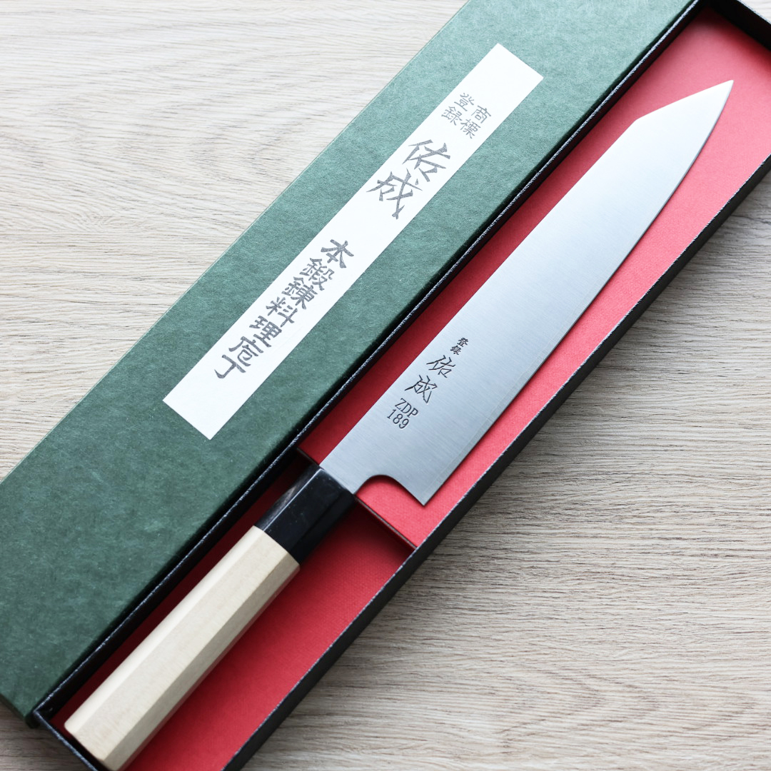 佑成 切付牛刀 240mm ZDP189粉末HSS鋼/窄版