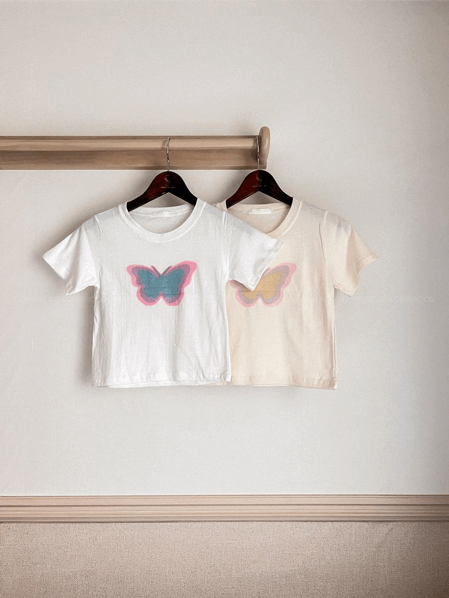 〈29/5～2/6 連線DAY 2〉漸變蝴蝶Crop Tee