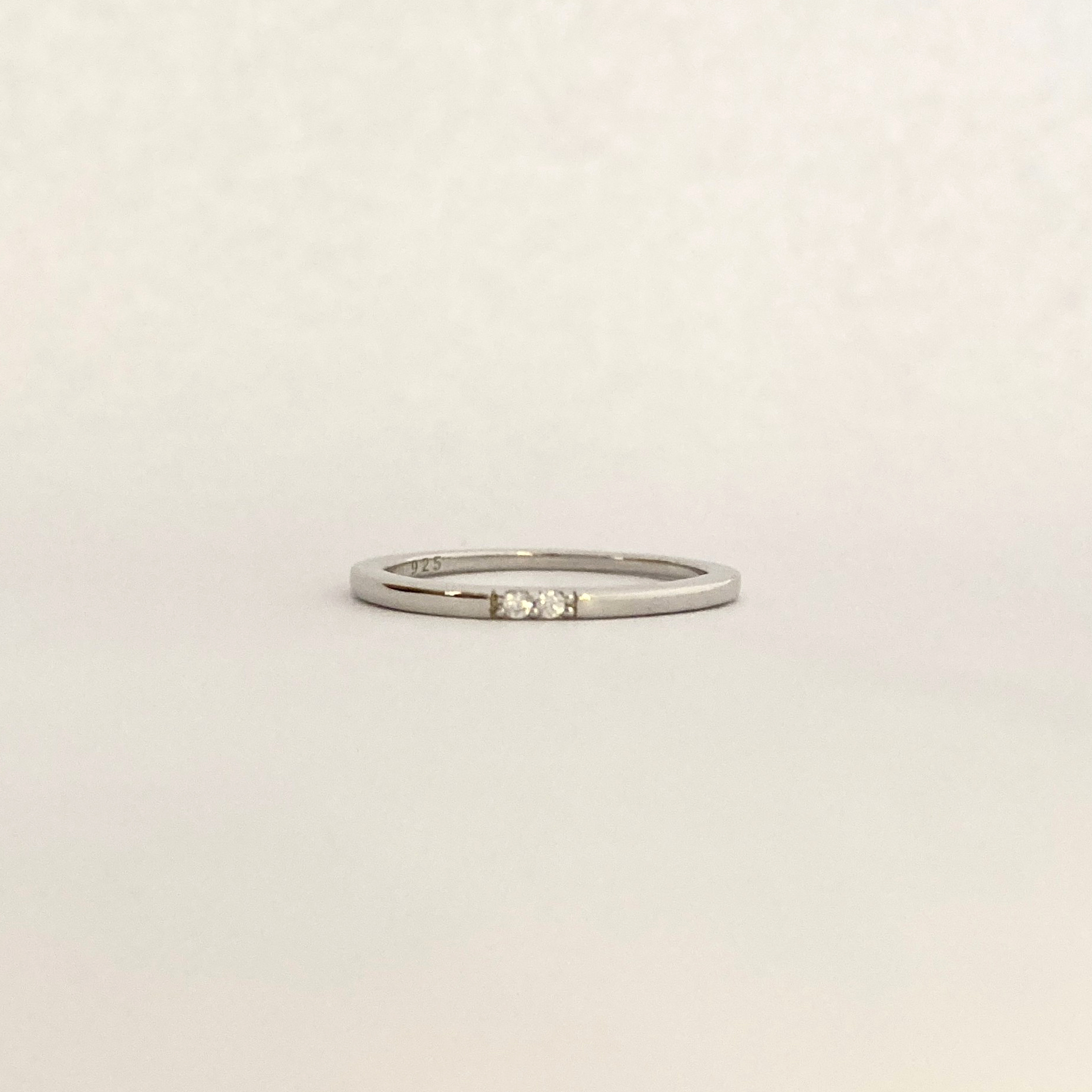 美型雙鑽 純銀戒指