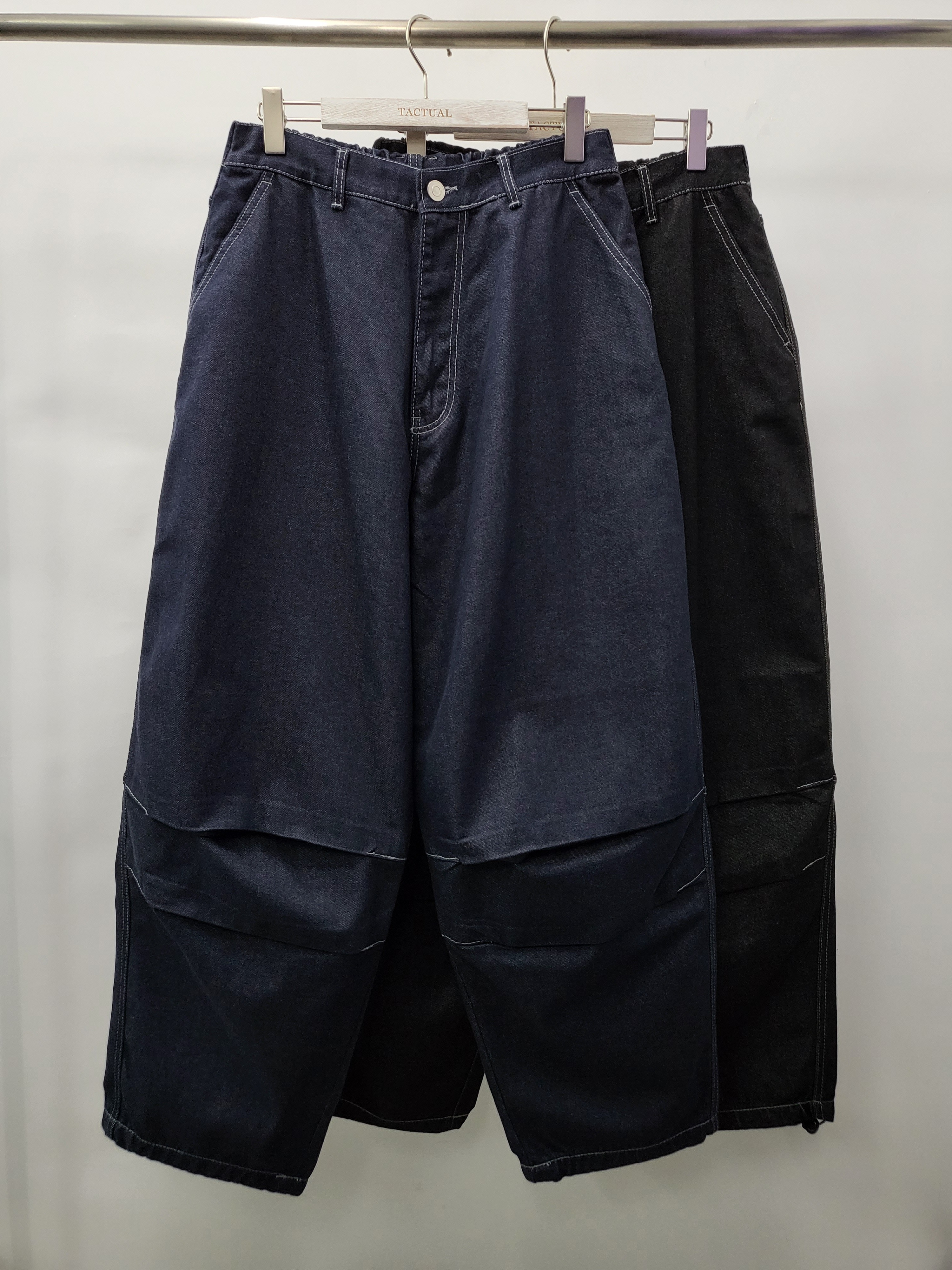 淨色可束腳鬆身牛仔褲 P2416