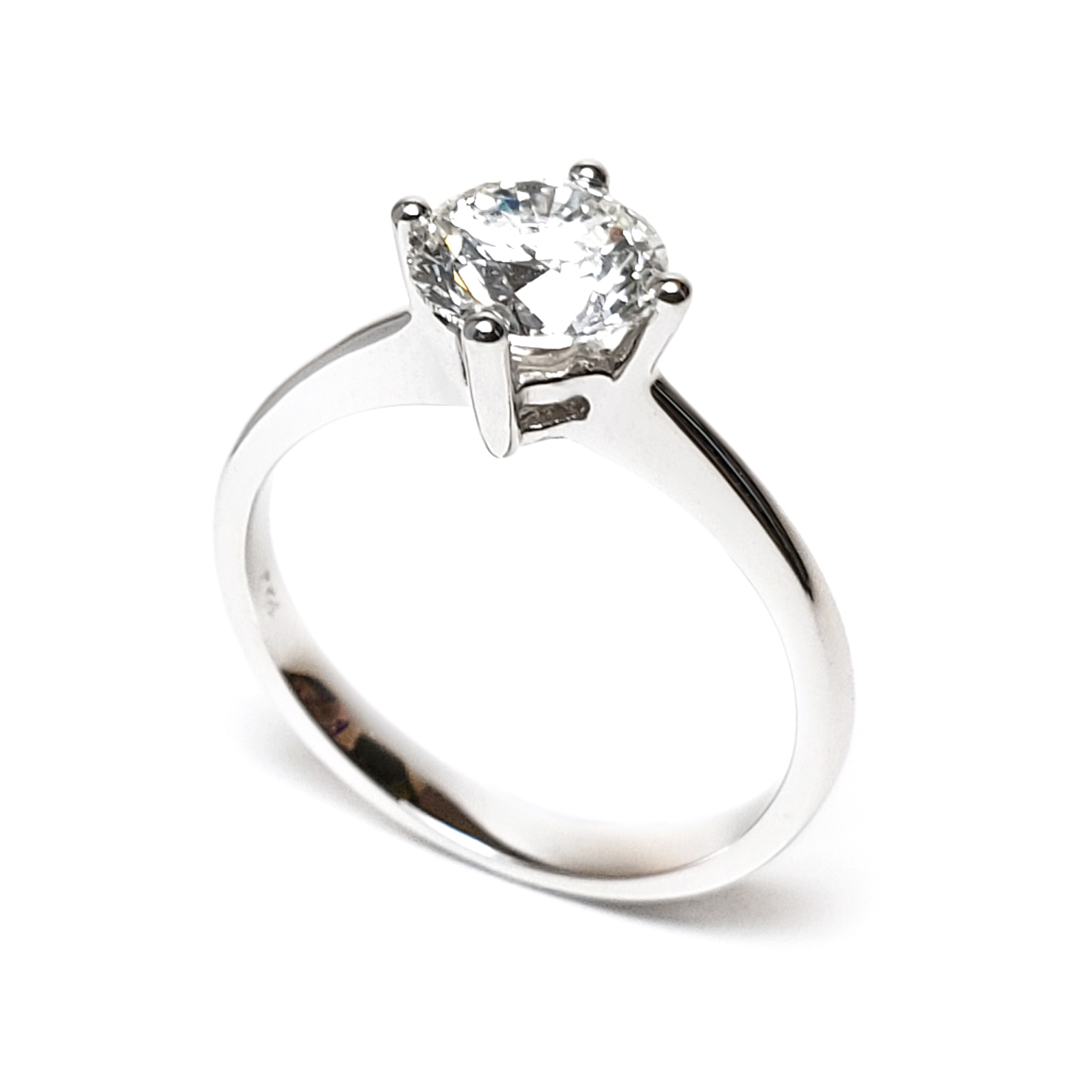 18K 白金四爪十字直臂戒指托 (RS01H4025)