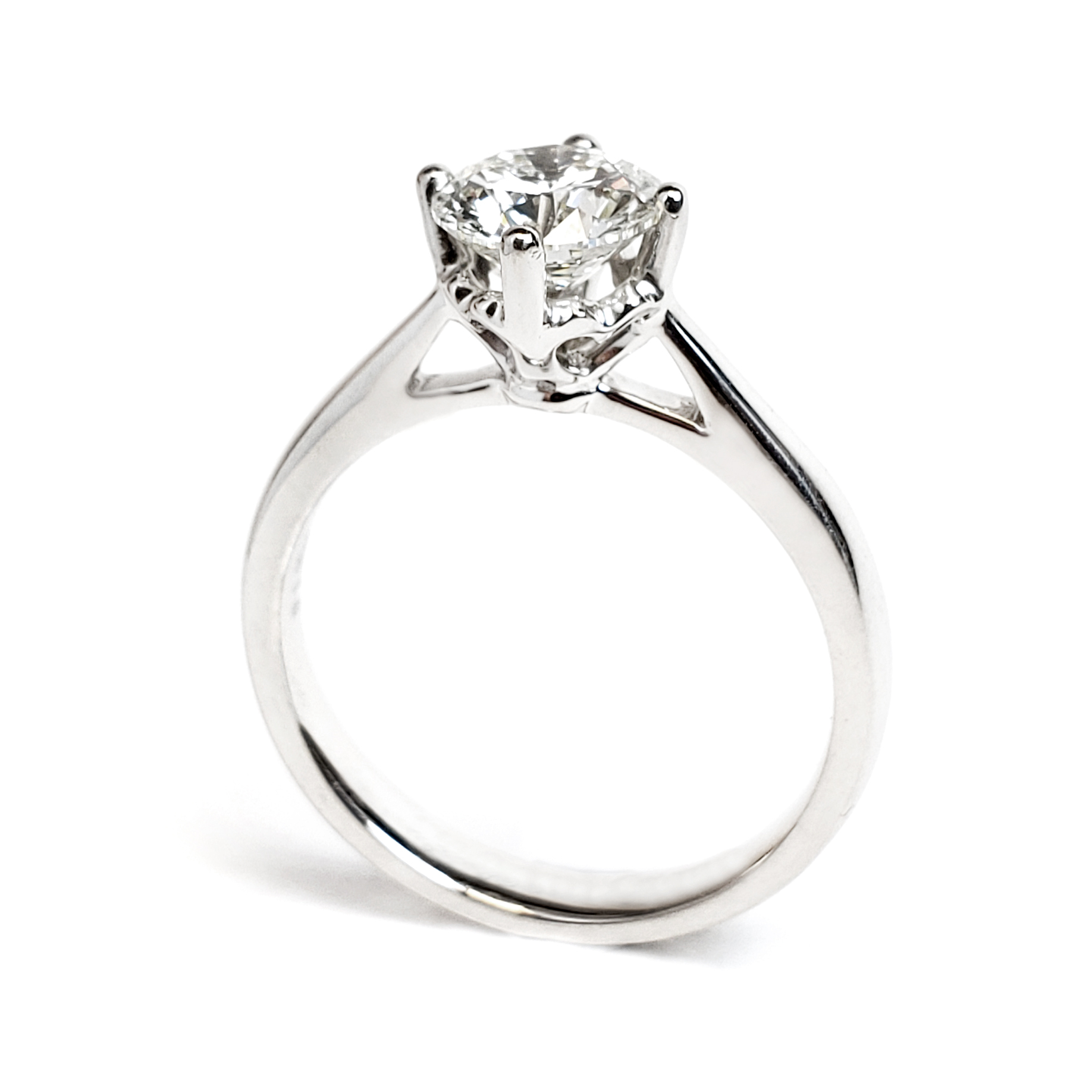 18K 白金四爪心形戒指托 (RS03H4031)