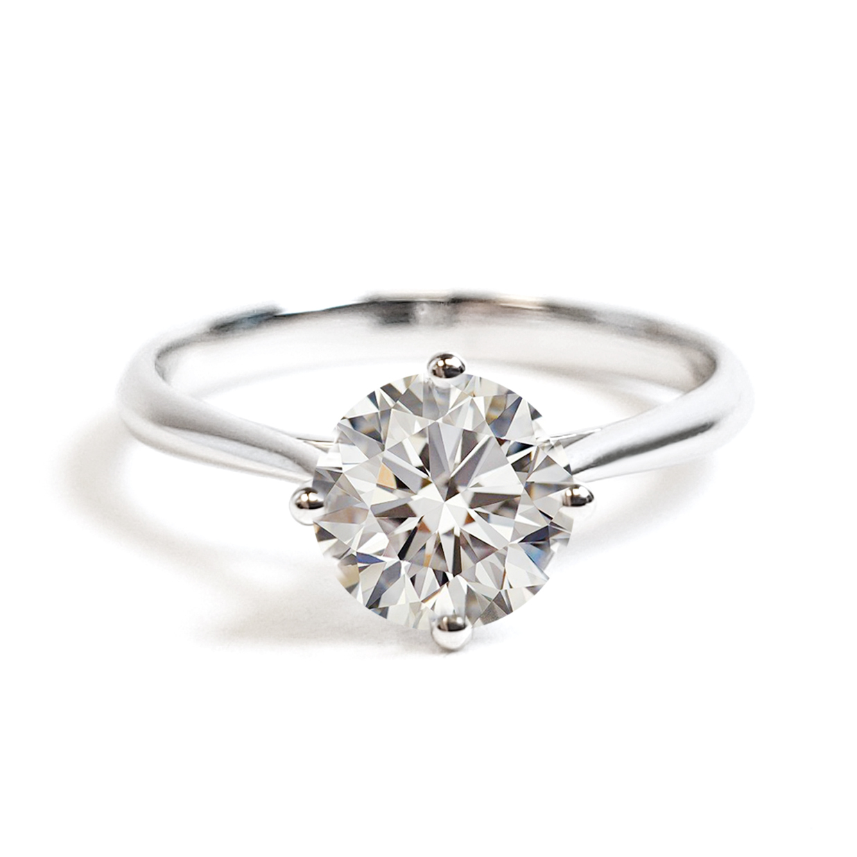 18K 白金四爪十字幼臂戒指托 (RS07H4011)