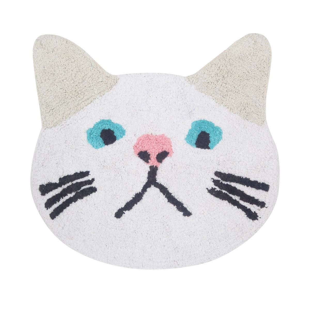 日本 FRIENDS HILL TAACHAN白貓頭地墊 (45x45cm)-833388