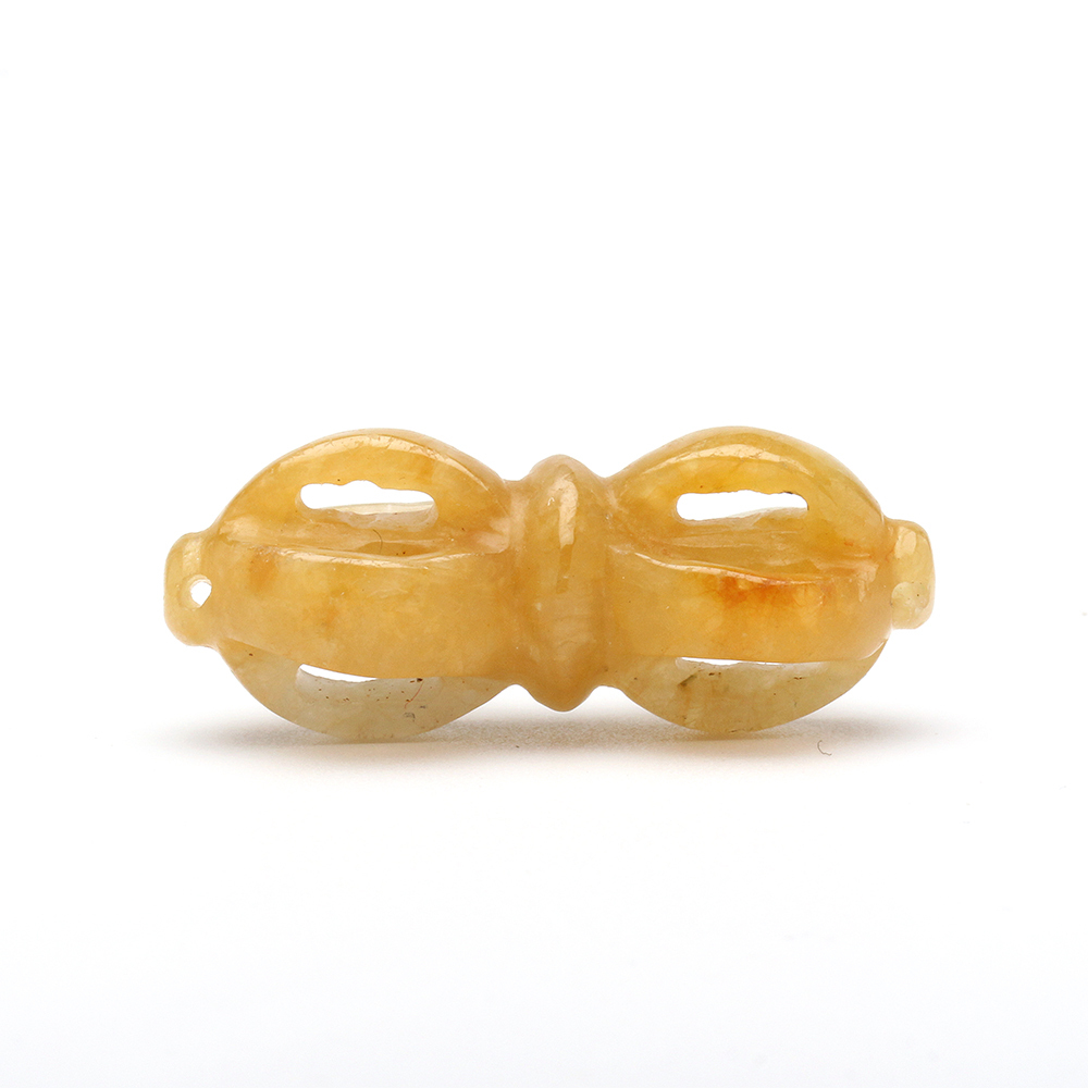 【雅紅珠寶】天然黃翡翠玉項鍊-金剛杵-避邪保平安-N0367