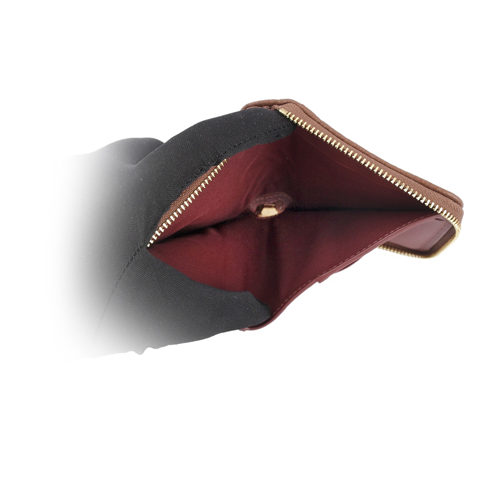 【COACH】金字馬車緹花布拼皮革ㄇ形拉鍊短夾(卡其/焦糖色)