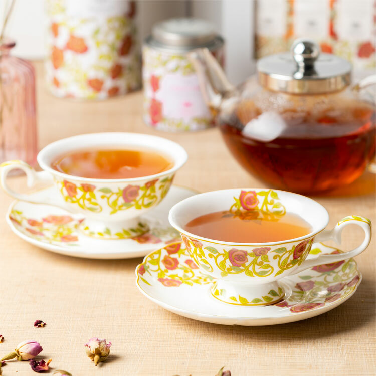 Whittard English Rose Tea Cup and Saucer with Box