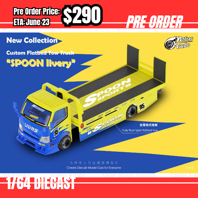 Pre Order-$290 Micro Turbo 1:64 Custom Tow Truck Spoon Livery [OD01/06]