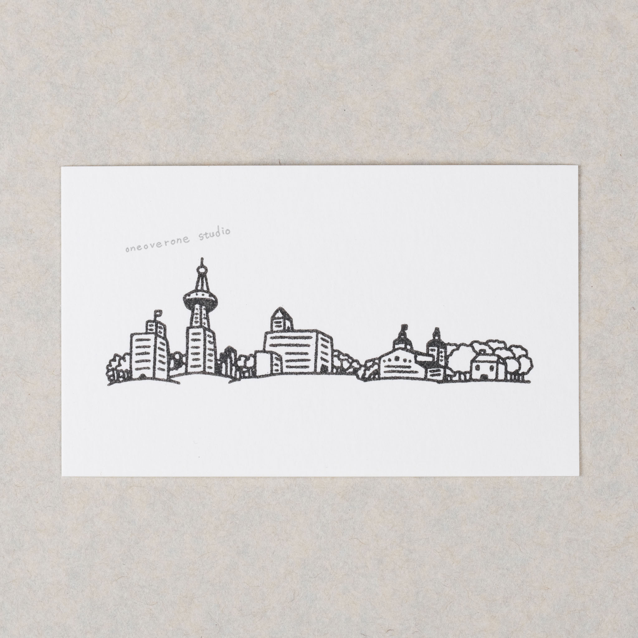 旅途風景01 較現代的都市  膠版印章 /一分之一工作室/TAIWAN