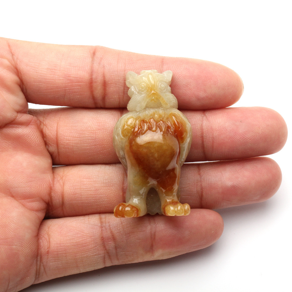 【雅紅珠寶】天然紅翡翠玉項鍊-貓頭鷹-平安賜福-N0376