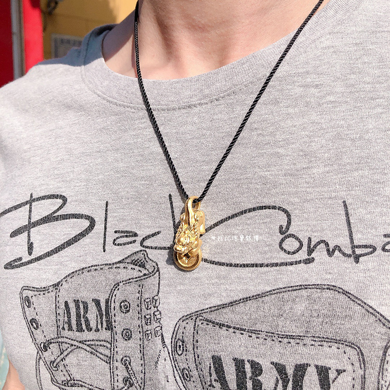 巨財貔貅 黃金墜子/編織金手鍊