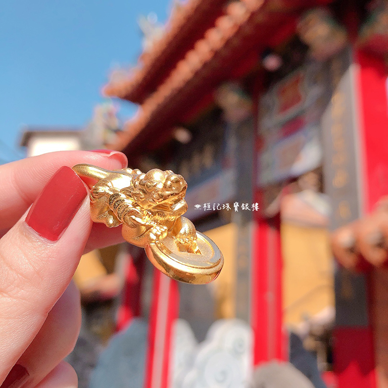 巨財貔貅 黃金墜子/編織金手鍊