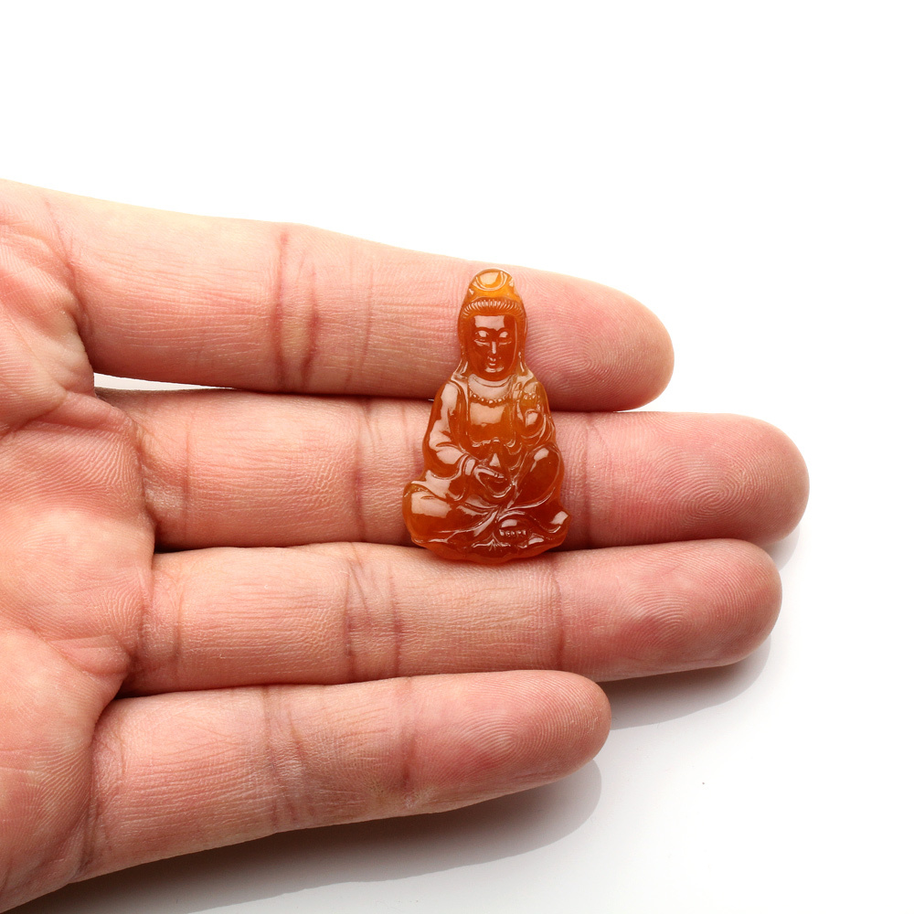 【雅紅珠寶】天然全滿紅翡翠玉項鍊-觀世音菩薩-N0378