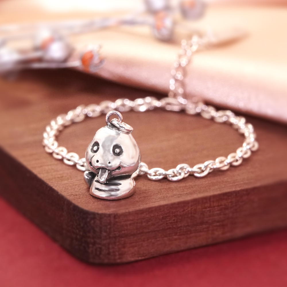 靈蛇之珠 蛇寶寶兒童手鍊(細版) 蛇年生肖送禮 925純銀手鍊