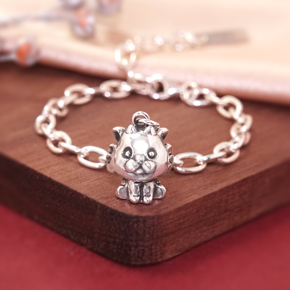 祥龍瑞氣 龍寶寶兒童手鍊(寬版) 龍年生肖送禮 925純銀手鍊