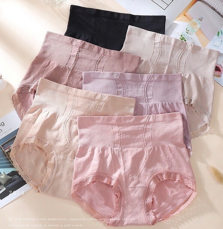 【HENIS】【六件組】石墨稀高腰塑造性感蜜臀女內褲(顏色隨機出貨)