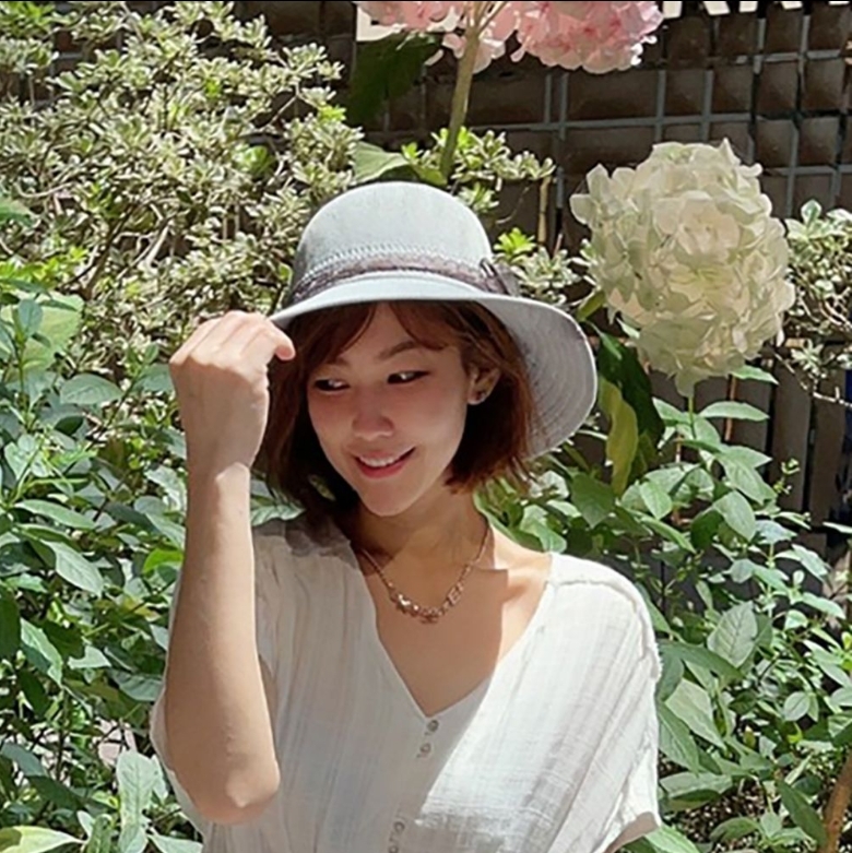 蕾絲皮帶蝴蝶結大圓帽