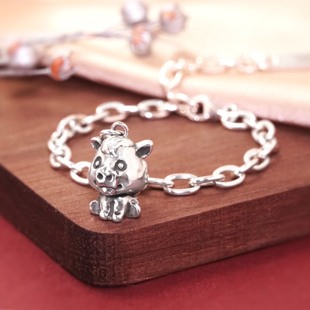 馬到成功 馬寶寶兒童手鍊(寬版) 馬年生肖送禮 925純銀手鍊