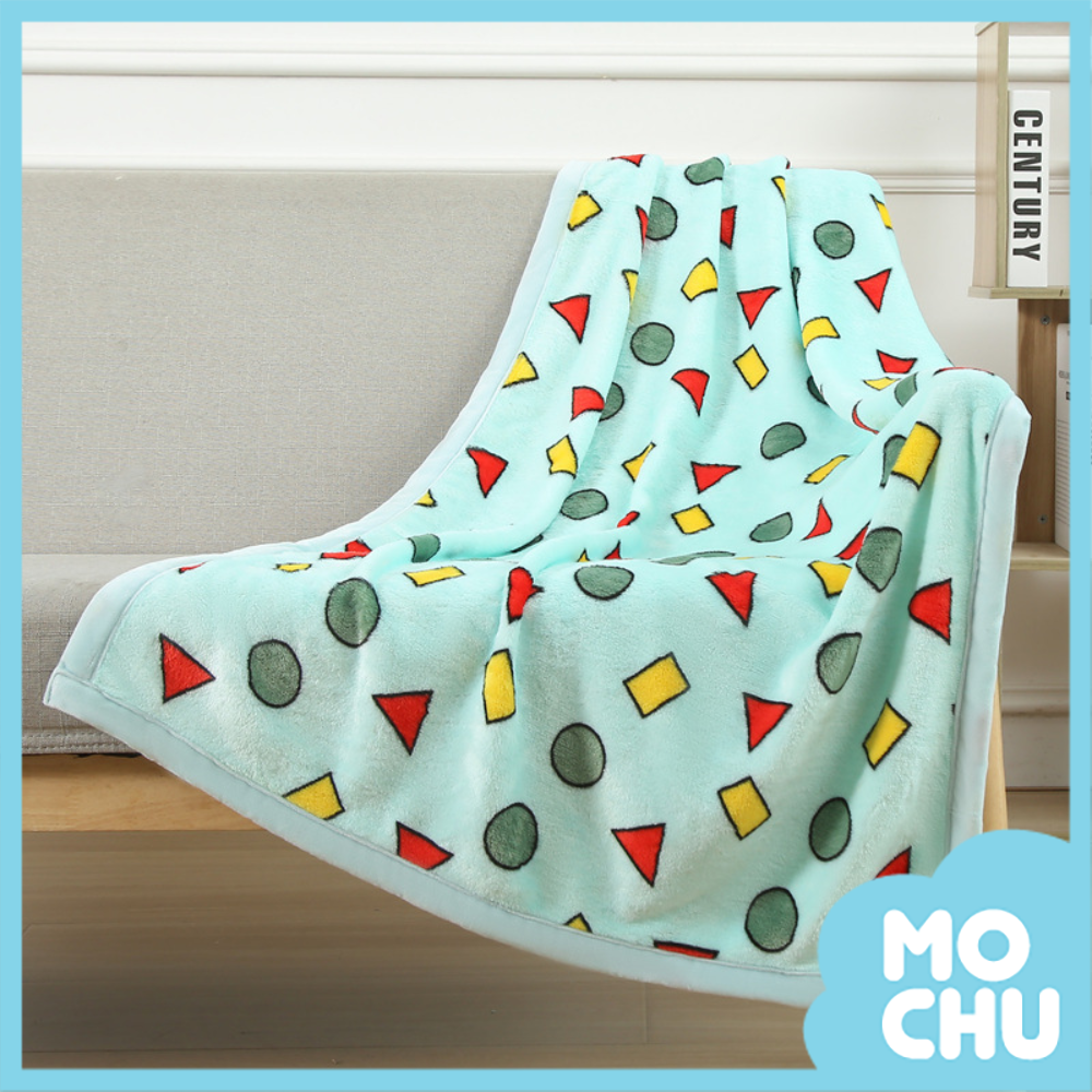 方塊圈圈法蘭絨毛毯(三色)