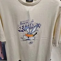 [S] NERDY COIN RABBIT 1/2 SLEEVE T-SHIRT,CREAM, SN237 (SN237)