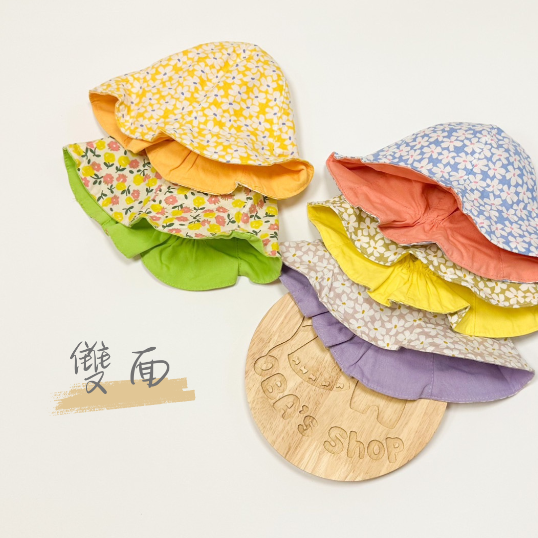 [ 雙面 ] 小碎花-兒童夏季漁夫帽(48)