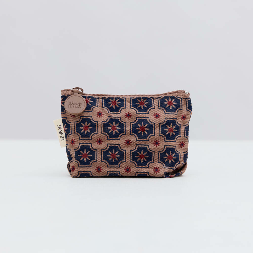 Zipper Mini Purse/Old Ceramic Tile No.2/Antique Dark Blue