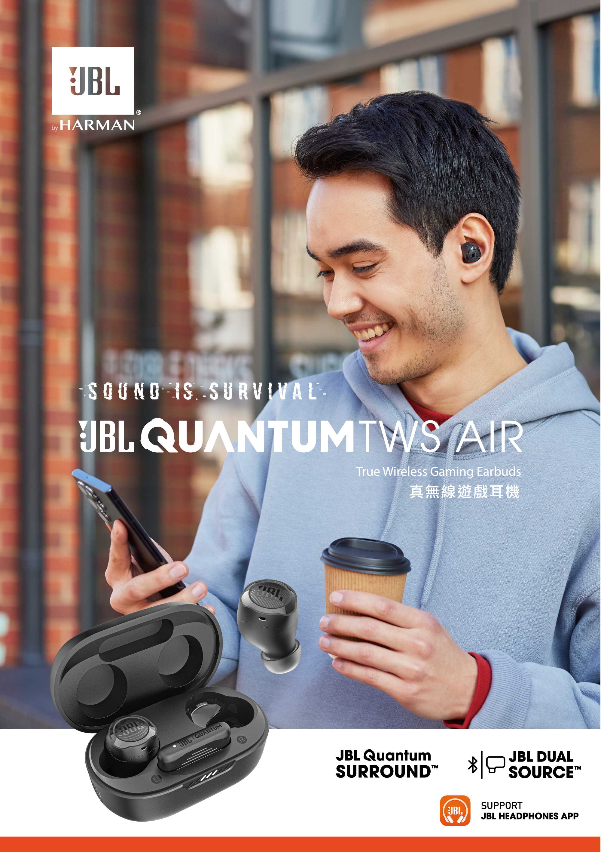 JBL TWS Wireless Earbuds Gaming True AIR QUANTUM