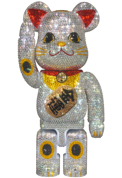 400% Be@rbrick 招き猫 金運  CRYSTAL DECORATE