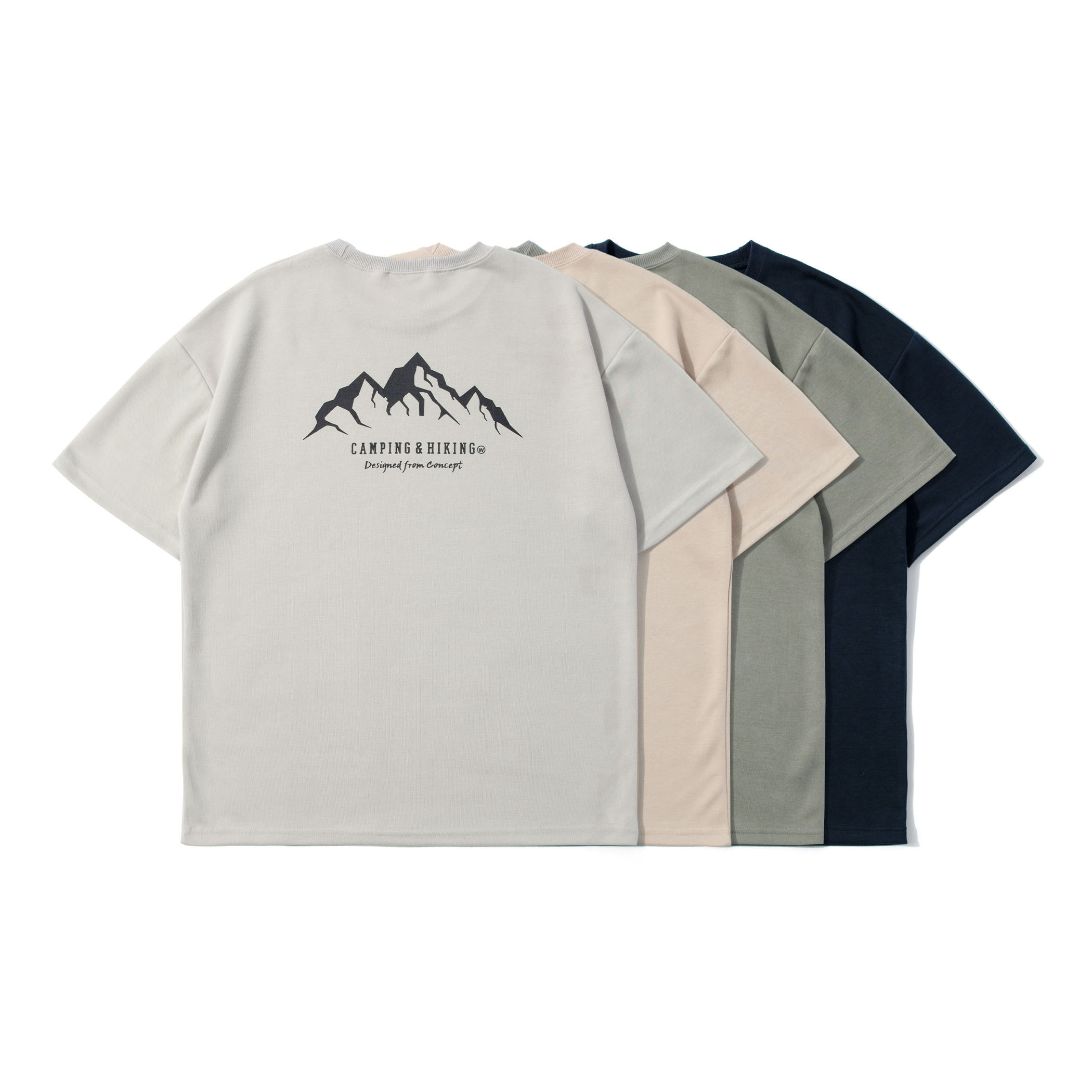 戶外 日常穿搭 潮流 質感 山系山脈剪影 上衣短T