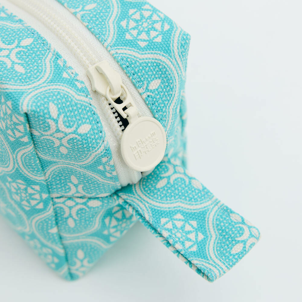 Zipper Cuboid Pouch/Begonia Glass Pattern/Crystal Green