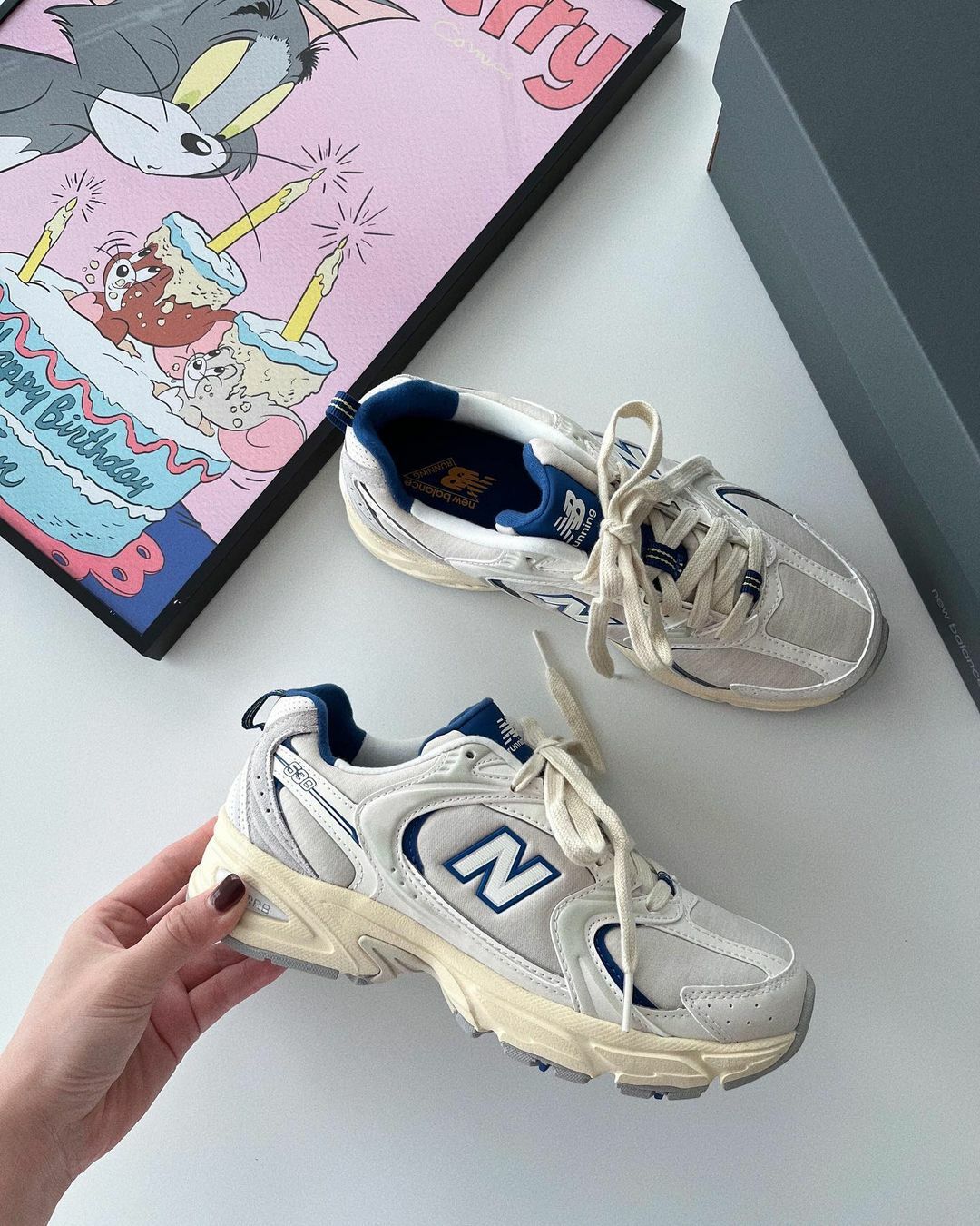 New Balance 530 藍莓奶油 克萊茵藍 奶油白 白色 復古 慢跑鞋 老爹鞋 男女尺寸 MR530AM