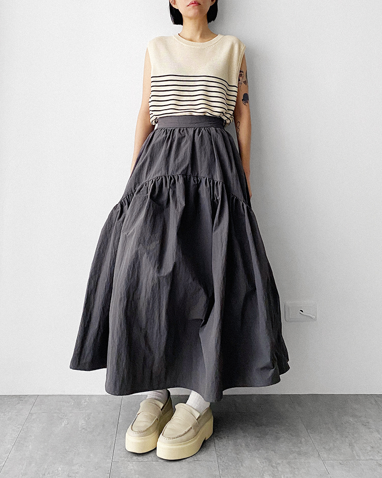 MFT-2318 針織條紋背心 ʙᴇɪɢᴇ