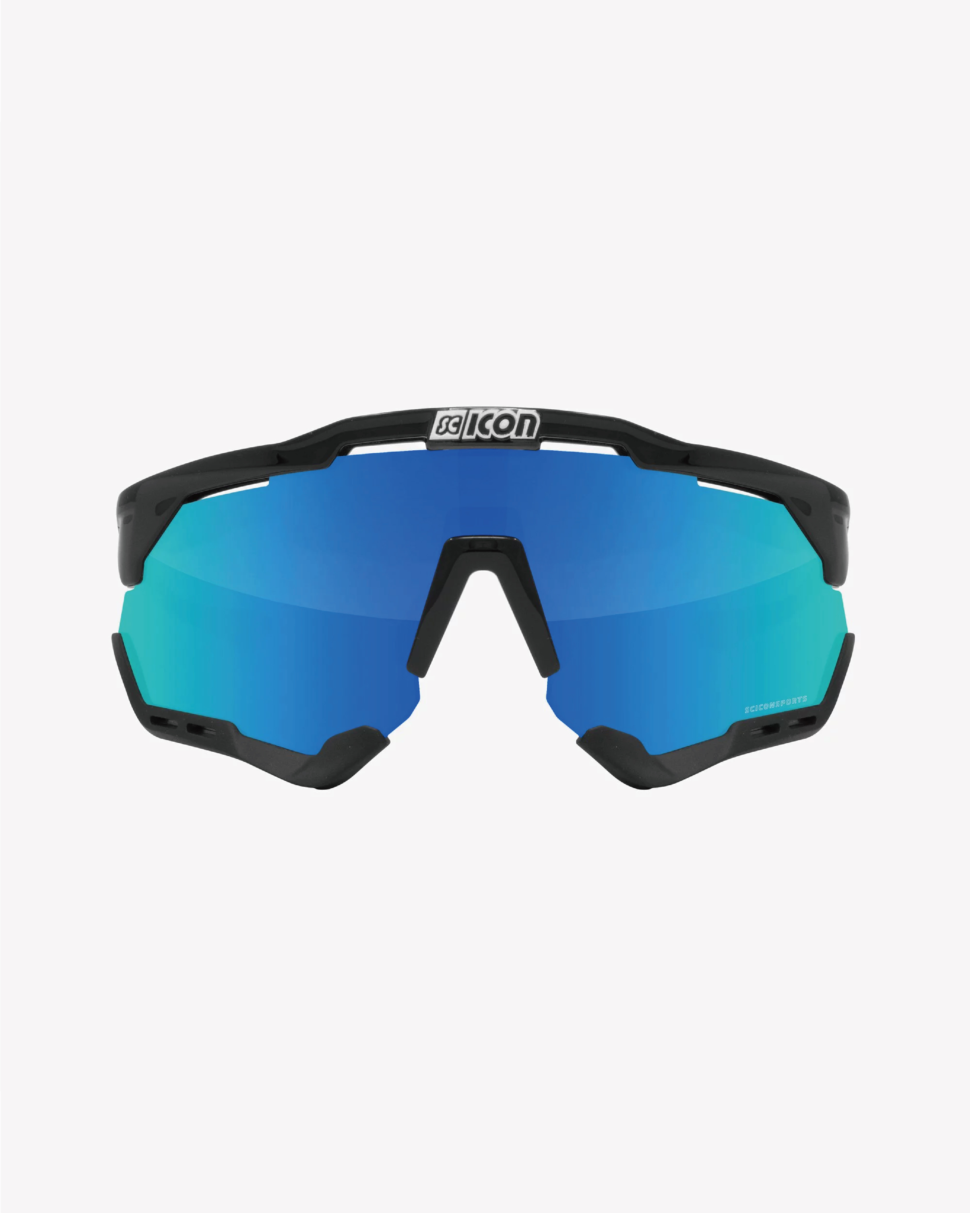 【SCICON】AEROSHADE XL 運動眼鏡 亮面黑框/鏡面藍片