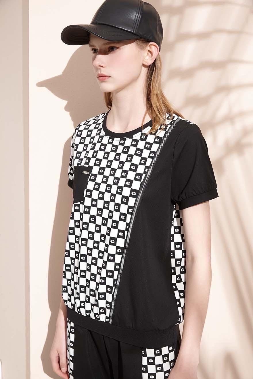 時尚運動休閒個性拼接上衣S6561