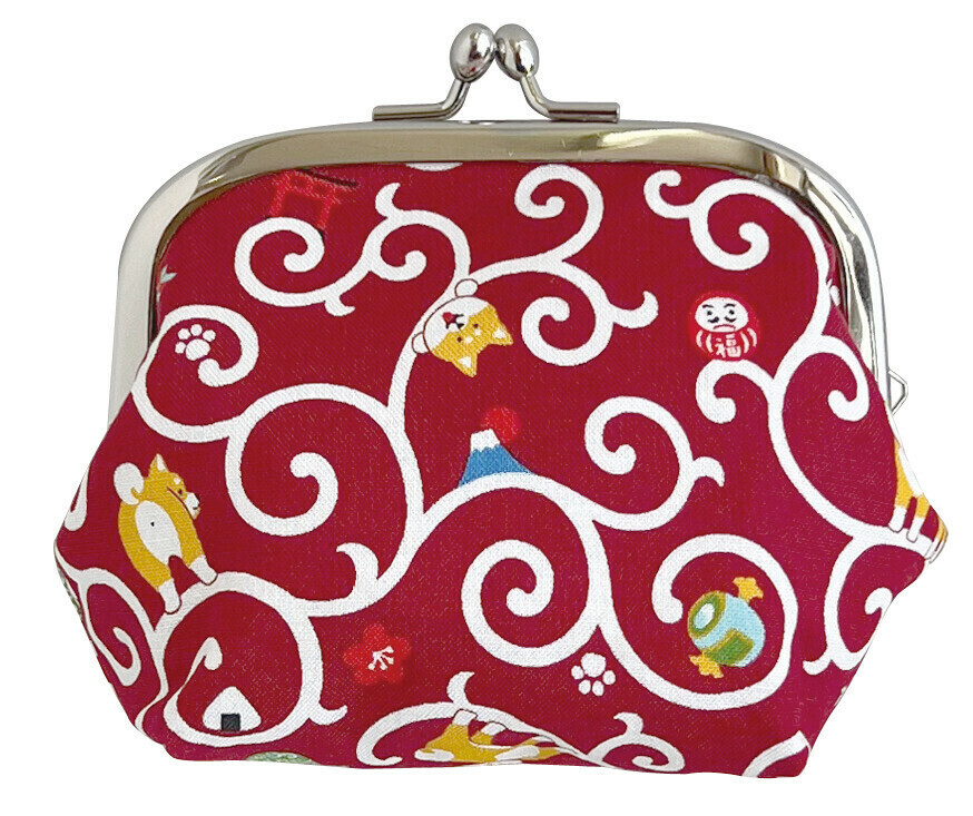 日式和風散紙包(唐草柴犬)(紅) (日本製)