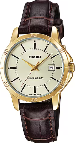 萬年鐘錶 - CASIO  復古金色皮革款女錶 LTP-V004GL-9A  錶徑30.2MM